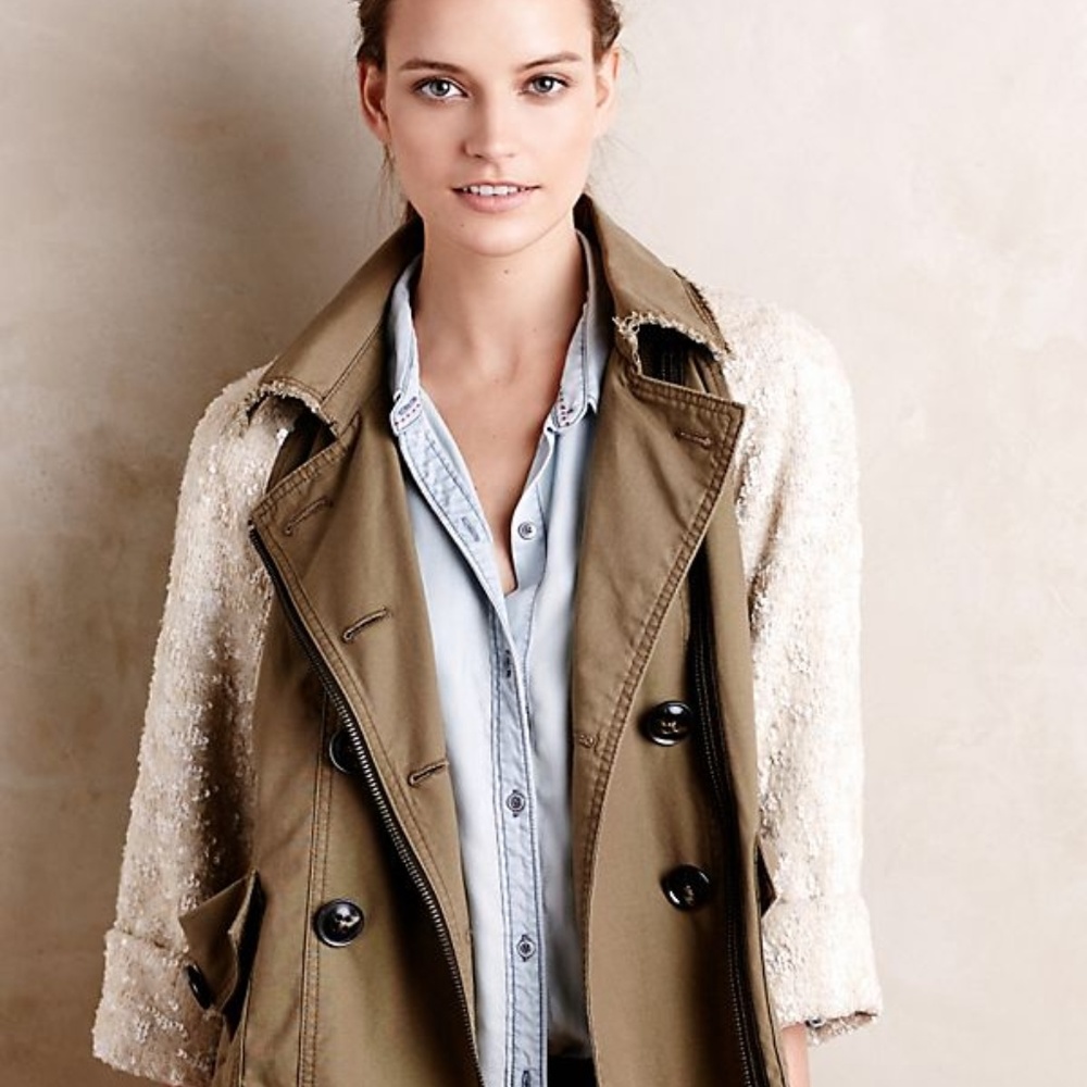 Anthropologie Hei Hei Sequin Sleeve Jacket Anorak